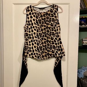 Zara Leopard Print Tie-front Blouse